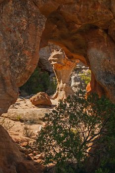 Interesting formations in the Table Mountain Sandstone of the Cederberg near the Stadsaal Caves. Western Cape. South Africa