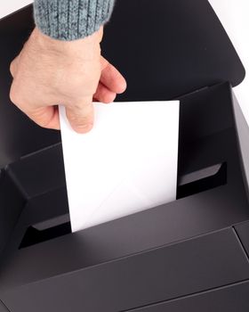 Modern letter-box isolated on a white background