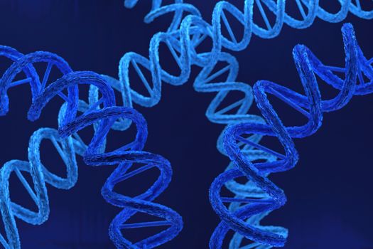 3d rendering of DNA (deoxyribonucleic acid) structure, 3d illustration.