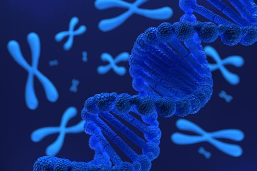 3d rendering of DNA (deoxyribonucleic acid) structure, 3d illustration.