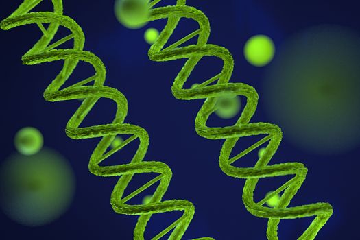3d rendering of DNA (deoxyribonucleic acid) structure, 3d illustration.