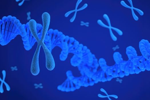 3d rendering of Chromosome Abstract Scientific Background, 3d illustration.