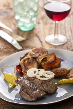 grilled lamb steak on a plate