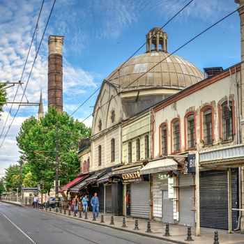 Istambul, Turkey – 07.13.2019. Streets of the historical center of Istanbul on a cloudy summer morning