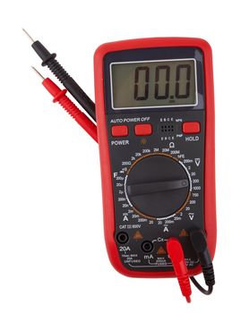 Digital multimeter isolated on a white background