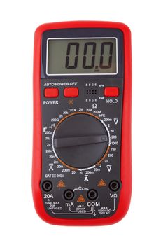 Digital multimeter isolated on a white background