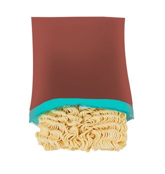 instant noodles on a white background