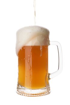 Glasses with beer isolated on a white background