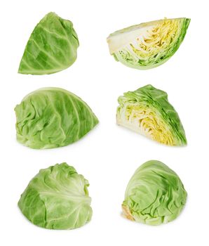 green cabbage isolated on a white background