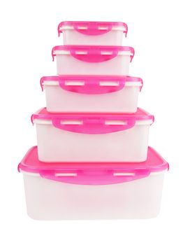 plastic boxes isolated on a white background