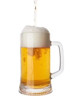 Glasses with beer isolated on a white background