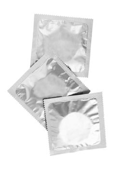 Condoms isolated on white a background