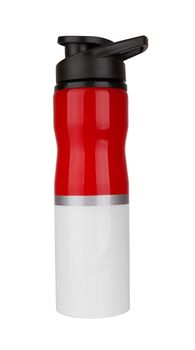 red water bottle for sportsman on white