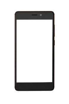 mobile phone with blank screen isolated on white background