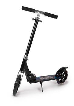 Black metal scooter isolated on white background