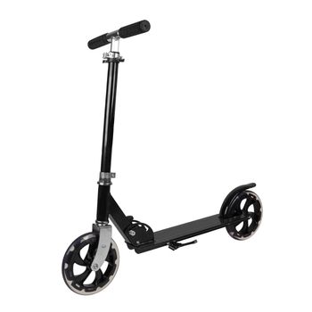 Black metal scooter isolated on white background