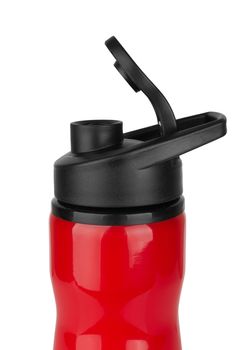 A red water bottle for sportsmans