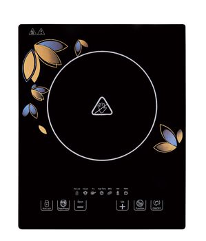 induction hob with touchpad. Single burner isolated on white