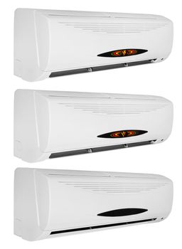 White air conditioner system isolated on white background
