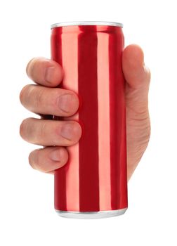 blank soda can isolated on a white background