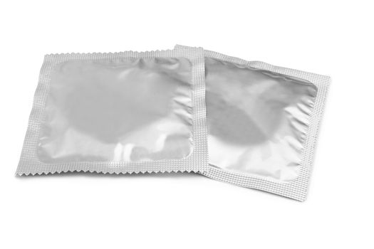 Condoms isolated on a white background