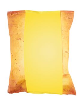 Potato chips bag isolated on white background