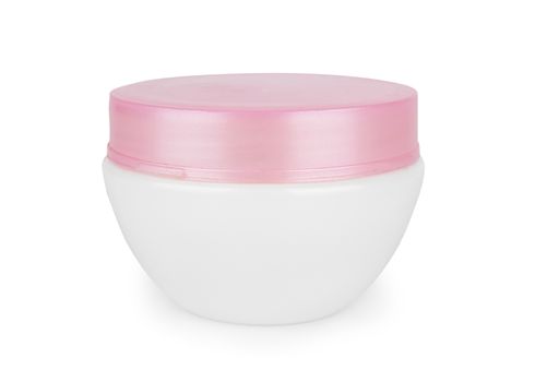 Cream container isolated on a white background