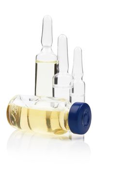 Medical ampoules isolated on a white background