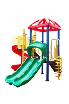 Colorful playground for children. Isolated on white 