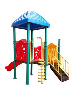 Colorful playground for children. Isolated on white