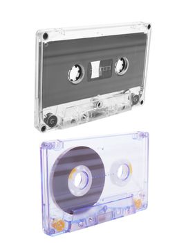 Old retro cassette isolated on white background