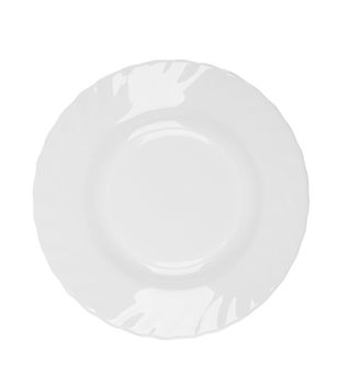 Empty white plate on a white background