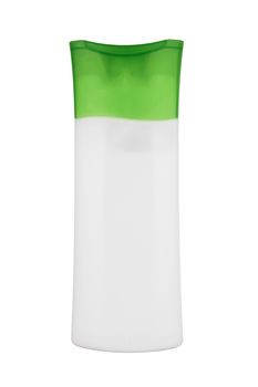 cosmetics white plastic bottle isolated over white background 