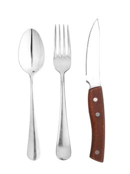 knife and fork isolated over white background