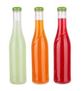 Assortment of bottles isolated on white background 