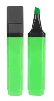 Green highlighter isolated on white background 