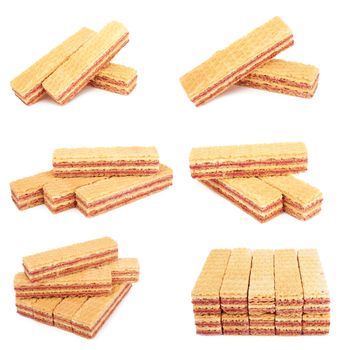 Fresh wafers isolated on a white background 