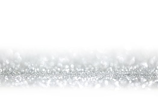 Holiday silver glitters isolated on white background