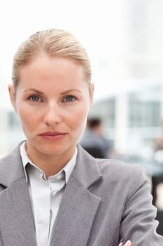 Attractive businesswoman in her office