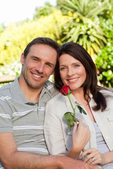 Lovely lovers in the garden