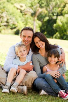 Family sitting in the park