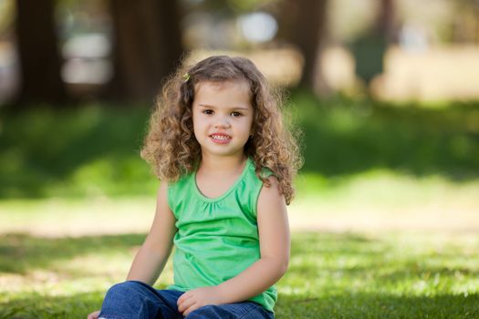 Daughter sitting in the garden