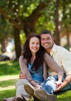 Couple sitting in the garden