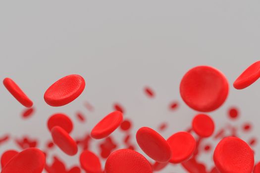 3d rendering of erythrocyte or red blood corpuscle. 3d illustration of Red blood cells.
