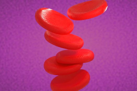 3d rendering of erythrocyte or red blood corpuscle. 3d illustration of Red blood cells.
