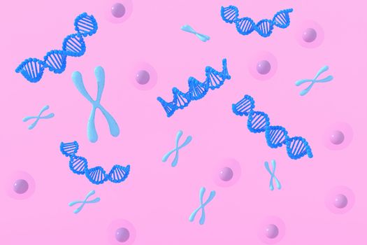 3d rendering of DNA (deoxyribonucleic acid) structure, 3d illustration.