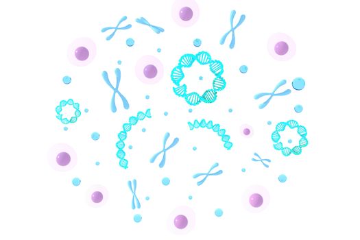 3d rendering of Chromosome Abstract Scientific Background, 3d illustration.