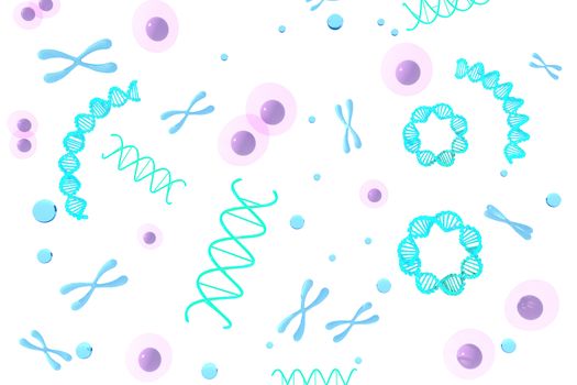 3d rendering of Chromosome Abstract Scientific Background, 3d illustration.