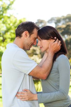 Beautiful lovers in the park