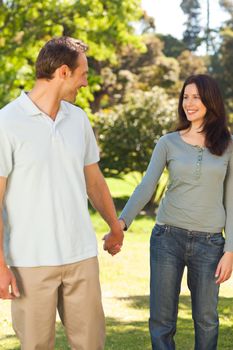 Pretty couple in the park